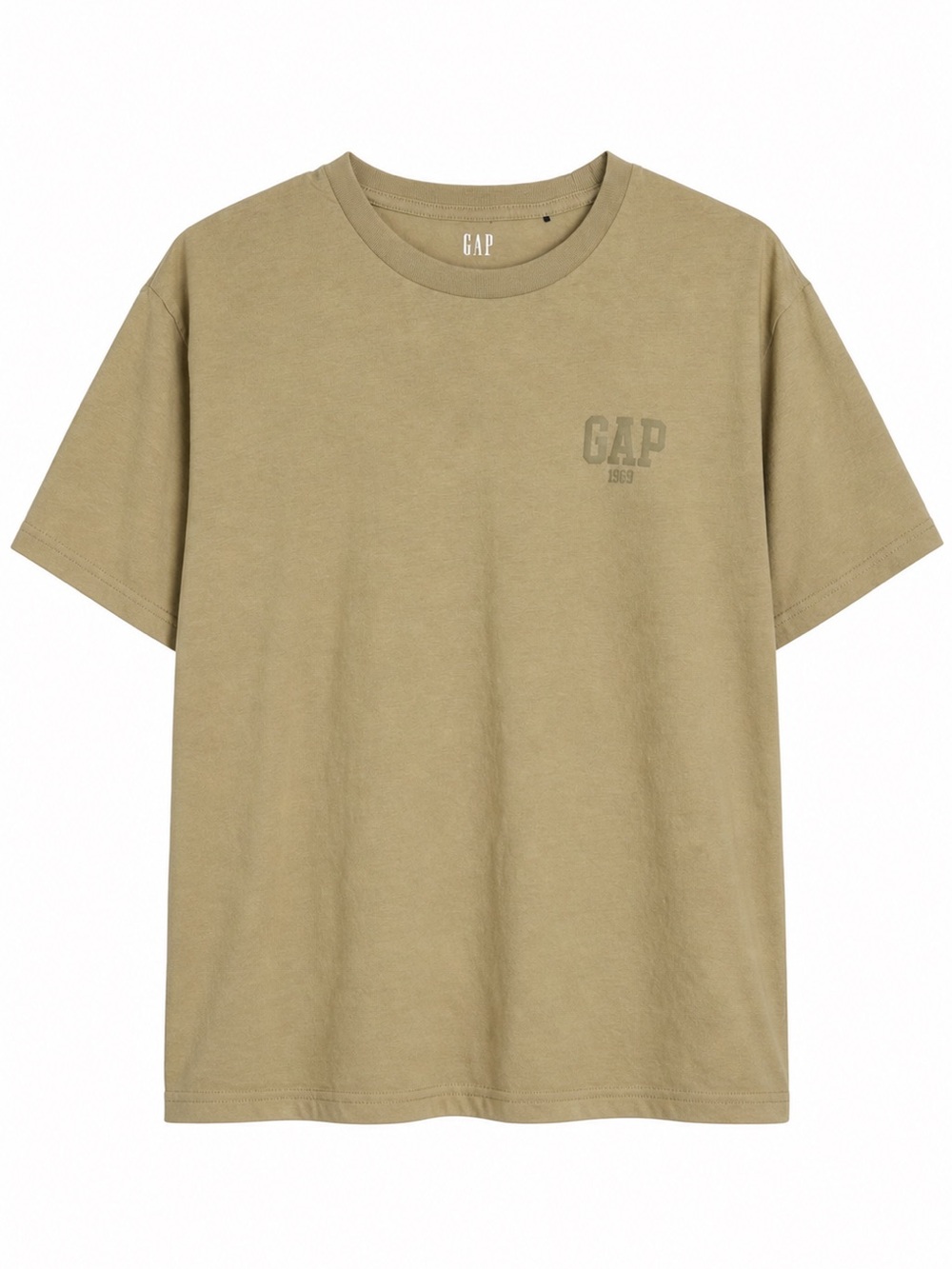 GAP Men's Olive Green Crewneck Logo Tee